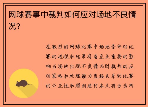 网球赛事中裁判如何应对场地不良情况？